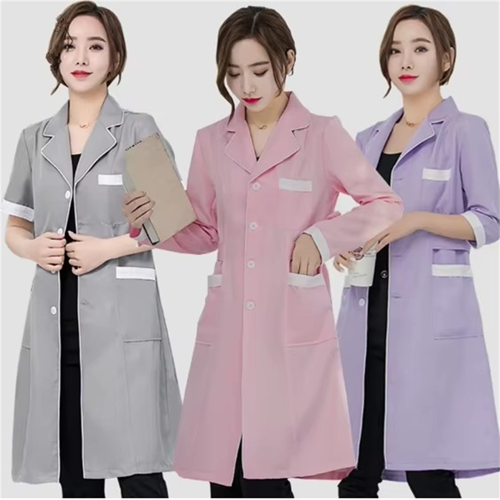 Lab Coat Medical - Uniforme de spa antiarrugas simple y