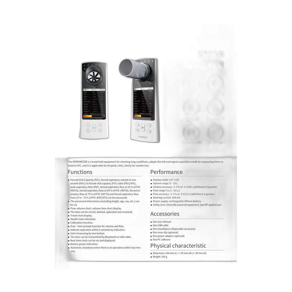 Espirómetro digital SP80B, pan - Spirometer Lung Function reseña y precio