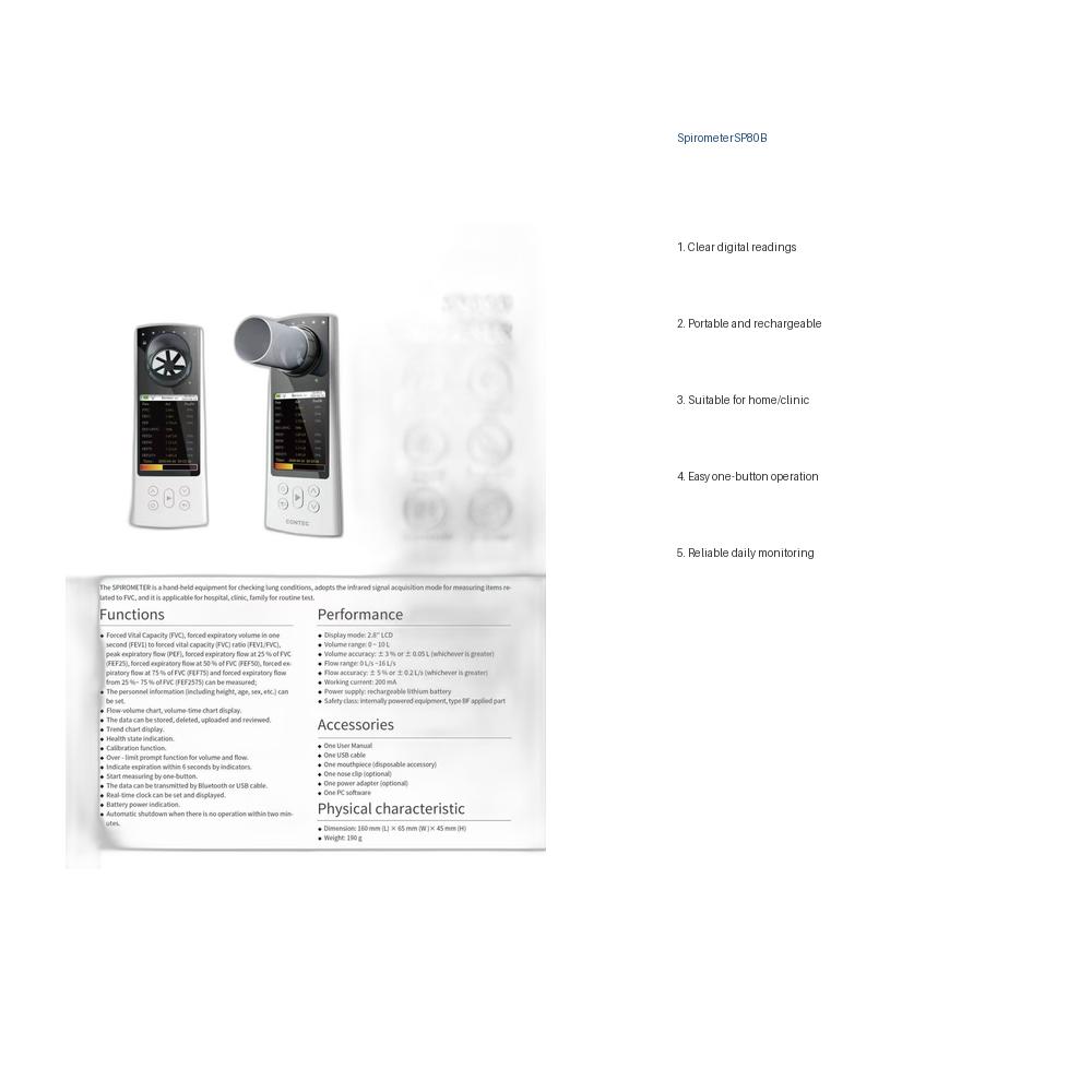 Espirómetro digital SP80B, pan - Spirometer Lung Function reseña y precio