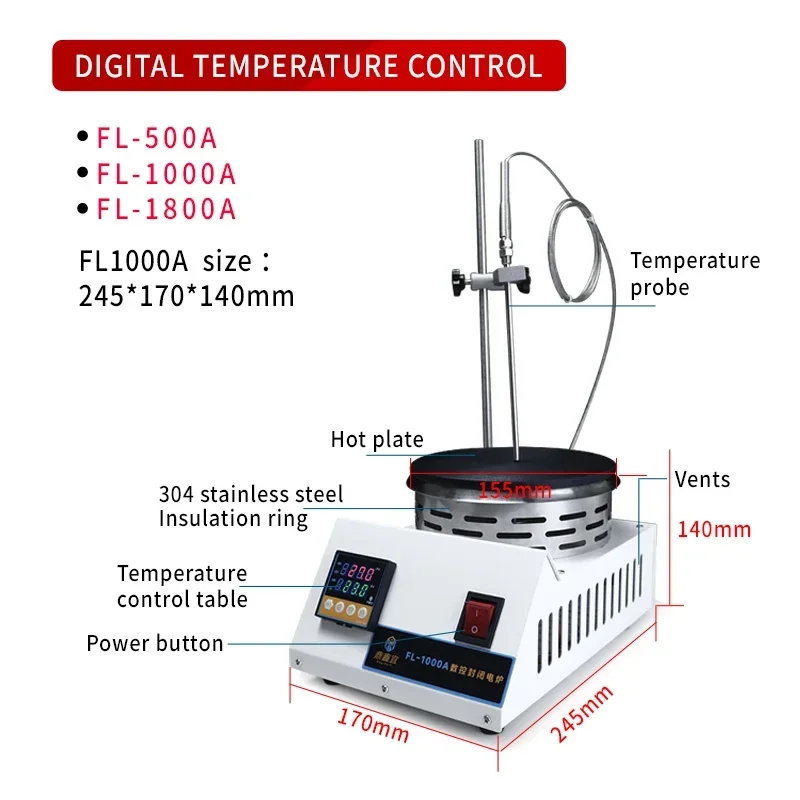Horno eléctrico digital de tem - Magnetic Stirrer Hotplate reseña y precio